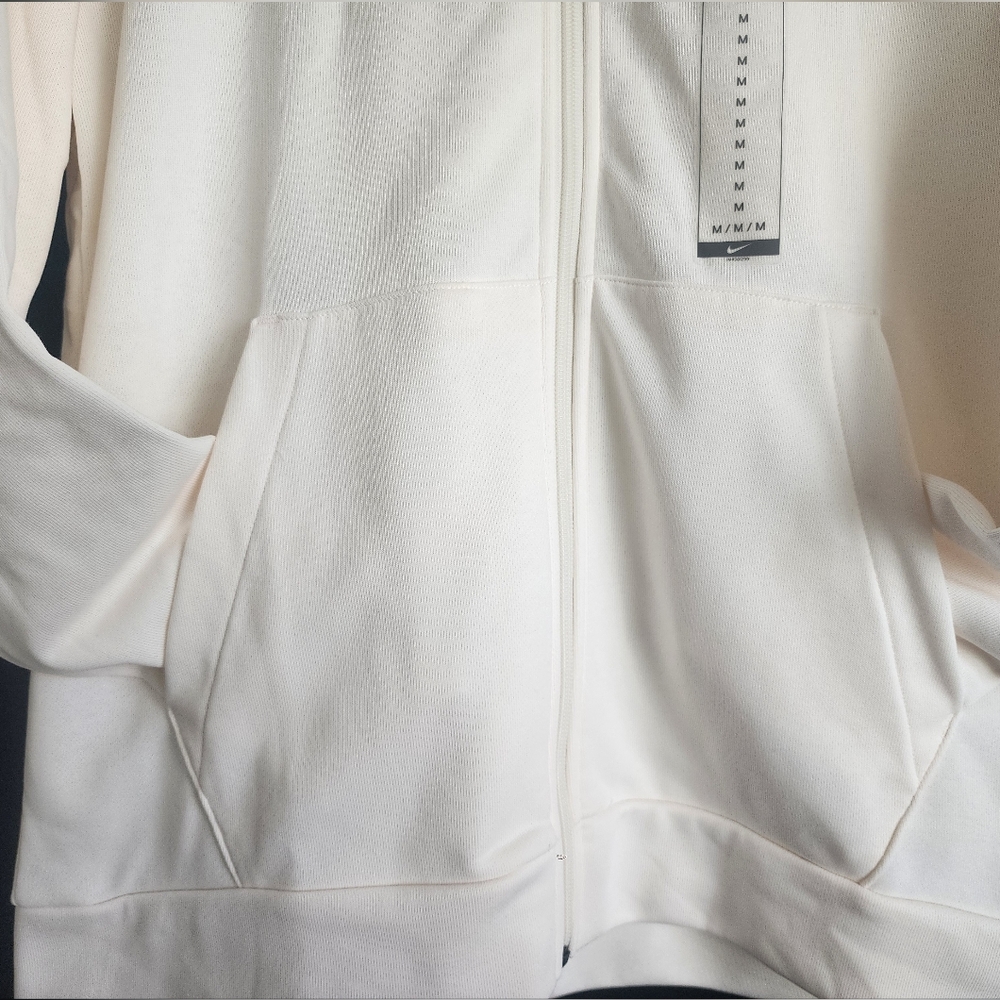 Nike Dri-Fit Mens Full Zip Training Sweatshirt Size Med In Ivory - Picture 4 of 10